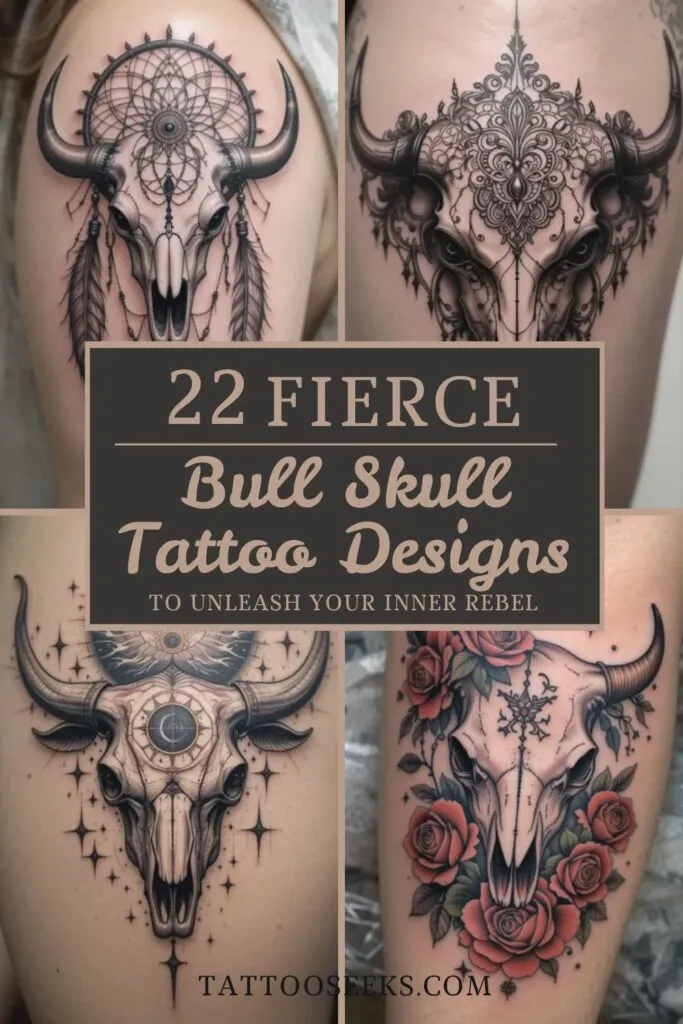 bull skull tattoo