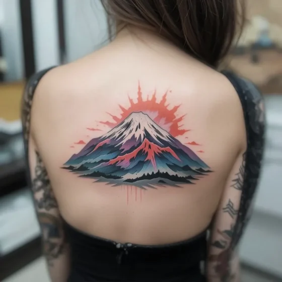 Abstract Color-Blocked Fuji