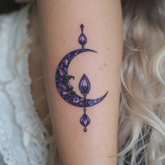 Amethyst with Crescent Moon