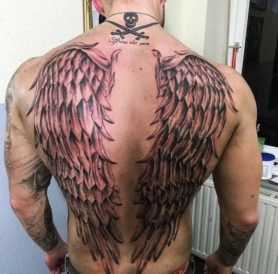 Angel Wings Across the Upper Back
