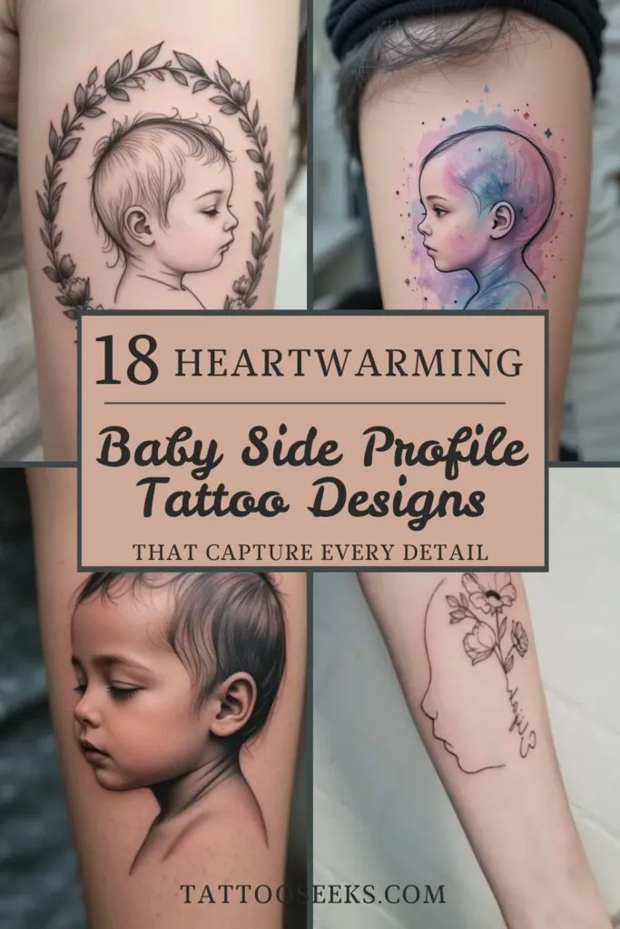 Baby Side Profile Tattoo