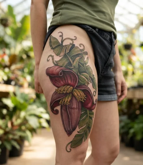 Banana Flower Tattoo