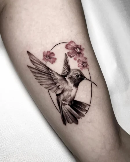 Black and Gray Realistic Hummingbird