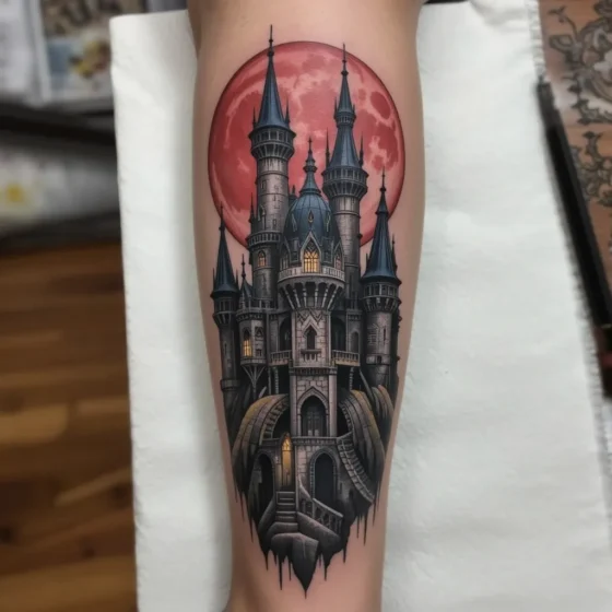 Castle Beneath a Blood Moon