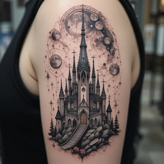 Castle Under Starry Sky