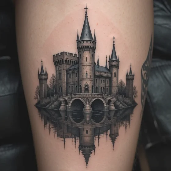 Castle With Bridge Over Water