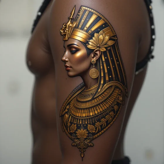 Cleopatra in Golden Ink Design