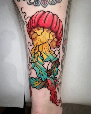 Colorful Jellyfish Tattoo