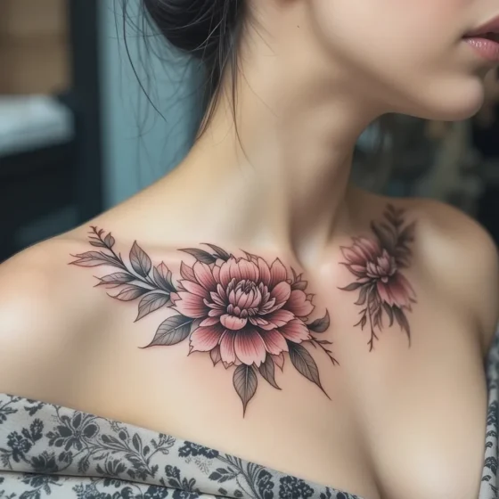 Crescent Collarbone Peonies
