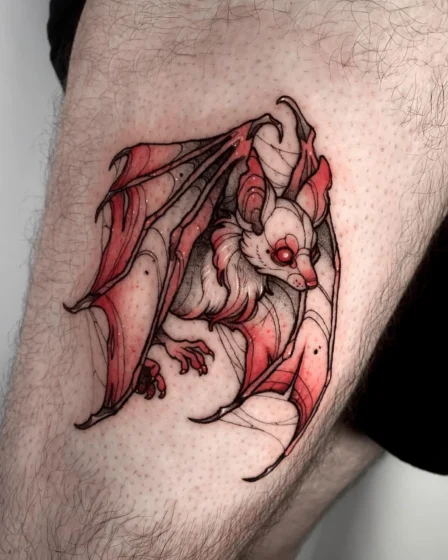 Crimson Bat Tattoo