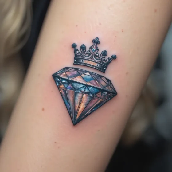 Crowned Diamond Tattoo