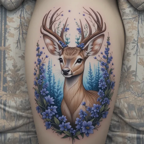 Deer with Bluebells