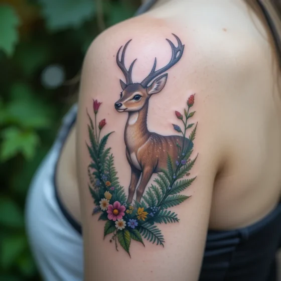 Deer with Ferns