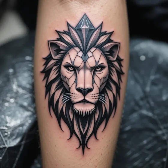 Diamond Lion Tattoo Ideas