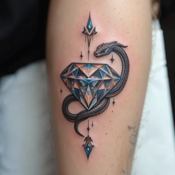 Diamond with a Snake Wrapped Around