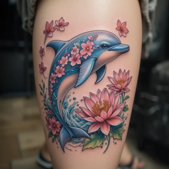 Dolphin with Sea Lilies