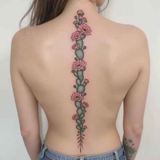 Feminine Spine Line Bloom