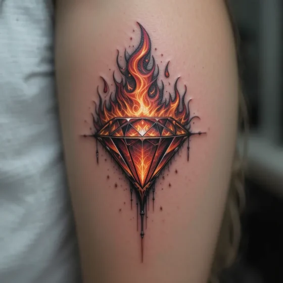 Flaming Diamond Tattoo
