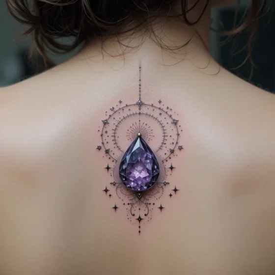 Floating Amethyst with Stars