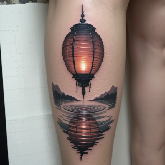 Floating Lantern Over Water