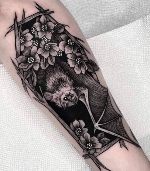 Floral Gothic Bat