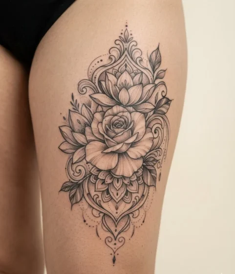 Floral Ornamental Tattoo