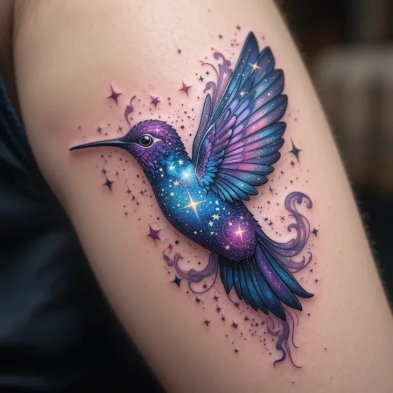 Galaxy Hummingbird with Stars