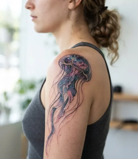 Galaxy Jellyfish Tattoo