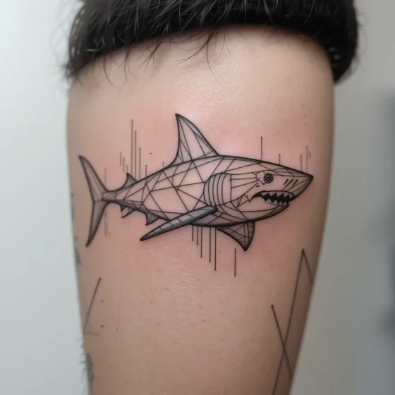 Geometric Shark Outline