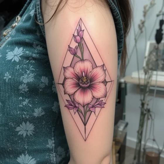 Gladiolus Within a Geometric Frame