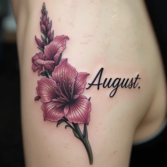 Gladiolus and Name Script