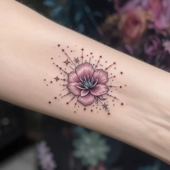 Gladiolus and Stars on Wrist