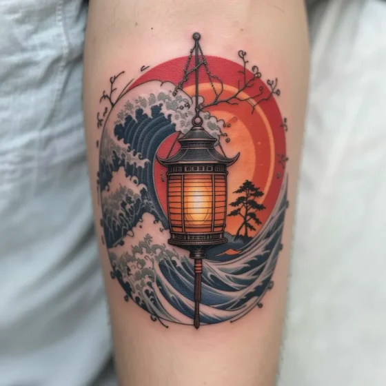 Hanging Lantern with Waves
