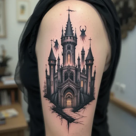 Haunted Castle with Ghost Figures