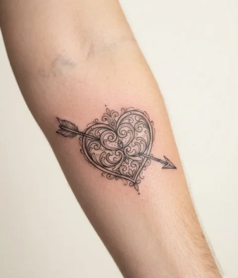 Heart and Arrow Tattoo