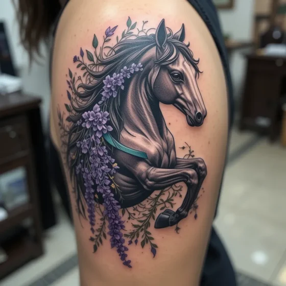 Horse with Wisteria