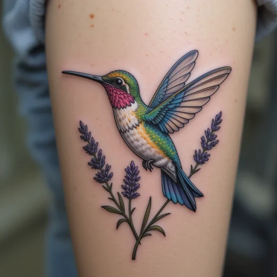 Hummingbird with Lavender