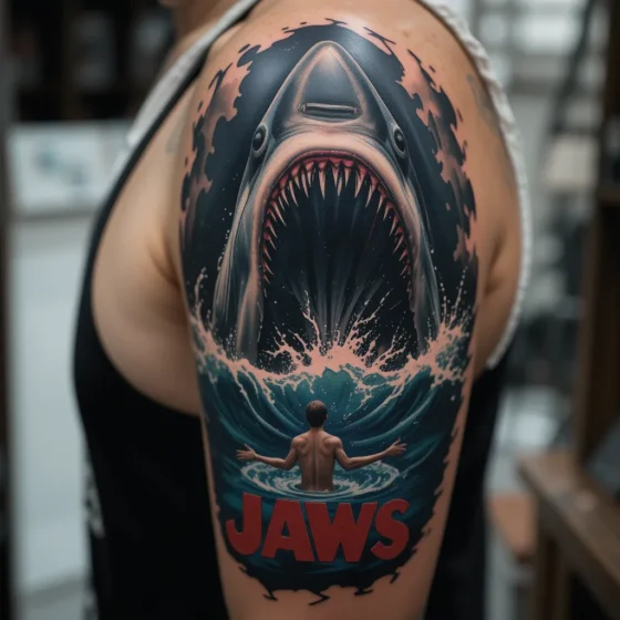 Jaws Movie-Inspired Tattoo