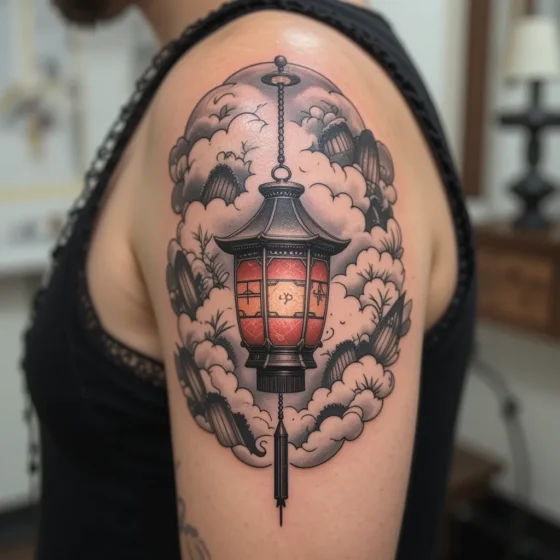 Lantern Floating Among Clouds