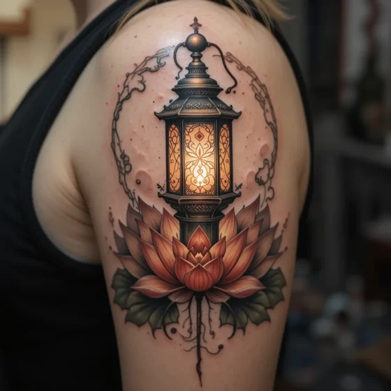 Lantern with Lotus Flower