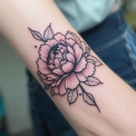 Line Art Peony Wristband
