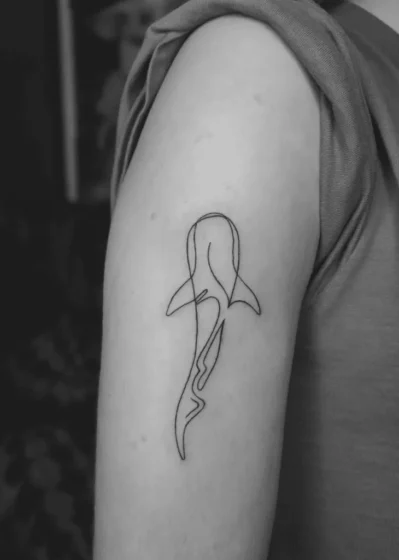 Line Art Shark Swirl