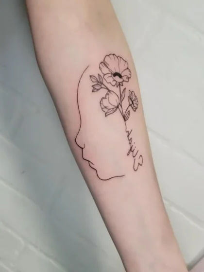 Minimalist Line Art Profile