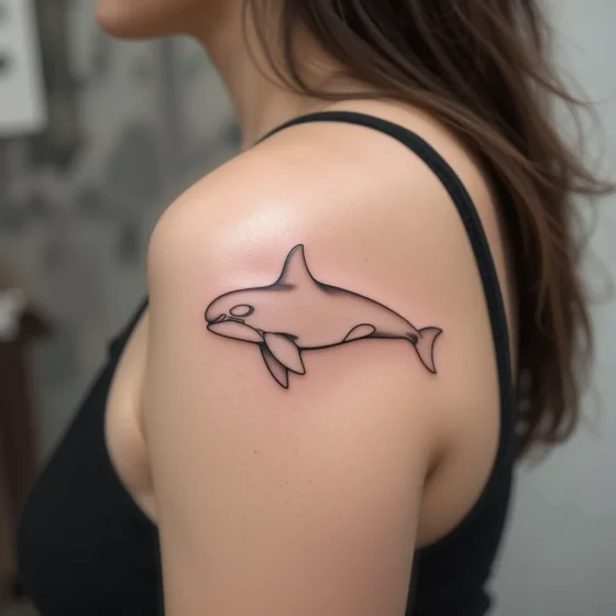 Minimalist Orca Outline