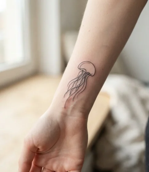 Minimalist Single-Line Jellyfish