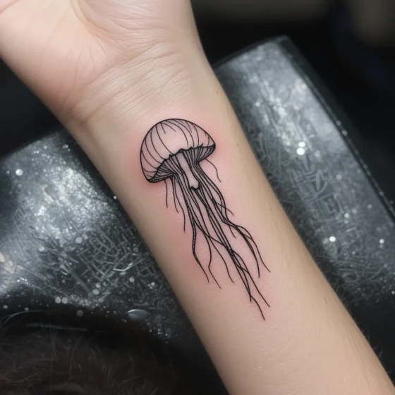 Minimalist Single-Line Jellyfish