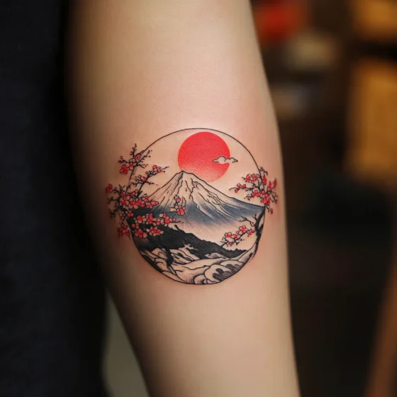 Mount Fuji Inside a Circle