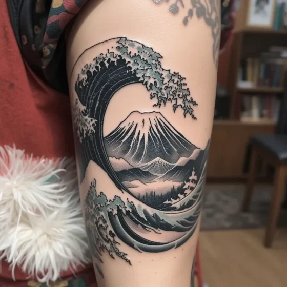 Mount Fuji Inside a Wave