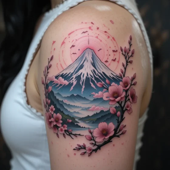 Mount Fuji and Cherry Blossoms
