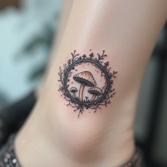 Mushroom Fairy Ring Around the Ankle